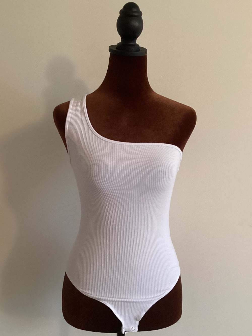 Garage ribbed one sleeve/asymmetrical bodysuit